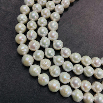 Natural Large Round Freshwater Pearls · 10mm Loose Beads · 39.5cm Strand · 54g | High-Luster DIY Bracelet & Necklace Jewelry Material