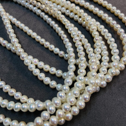 Natural Small Round Freshwater Loose Pearls｜4.5 mm · 40 cm · 11 g｜Smooth & Classic DIY Bracelet & Necklace Beading Material｜Simple & Elegant