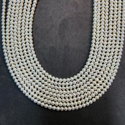 Natural Small Round Freshwater Loose Pearls｜4.5 mm · 40 cm · 11 g｜Smooth & Classic DIY Bracelet & Necklace Beading Material｜Simple & Elegant