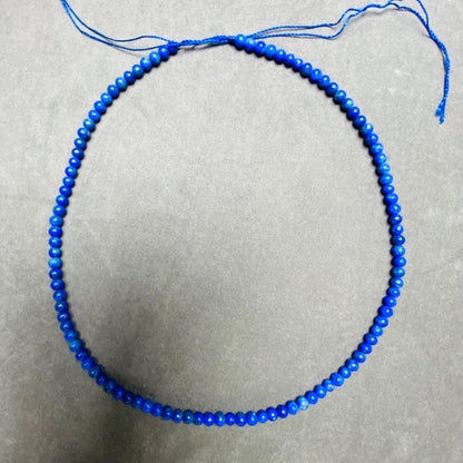 Natural Deep Blue Round Beads Loose | 4×4 mm · 40 cm · 10 g | DIY Bracelet & Necklace Supplies | Elegant Ocean Blue