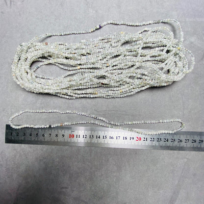 Natural Inclusion Quartz Loose Beads｜3.5 mm · 54 cm · 9 g｜DIY Bracelet & Necklace Beading Material｜Unique Mineral Color Inclusions