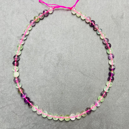 Natural Faceted Fluorite Beads Loose | 7.5×7.5 mm · 40 cm · 38 g | DIY Bracelet & Necklace Jewelry Making | Purple-Green Gradient