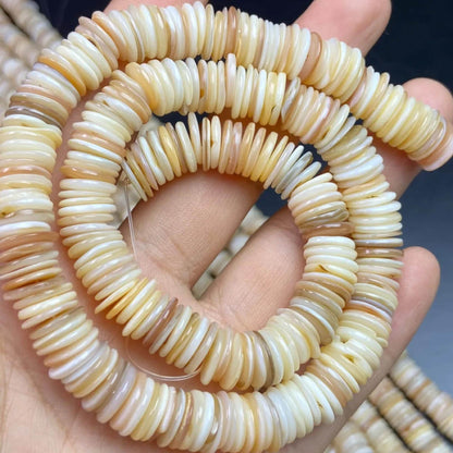 Natural Ultra-Thin Shell Spacer Beads 10×1 mm · 38 cm Strand Pre-Drilled | DIY Jewelry Making, Minimalist Home Décor, Energy Healing & Gift Idea