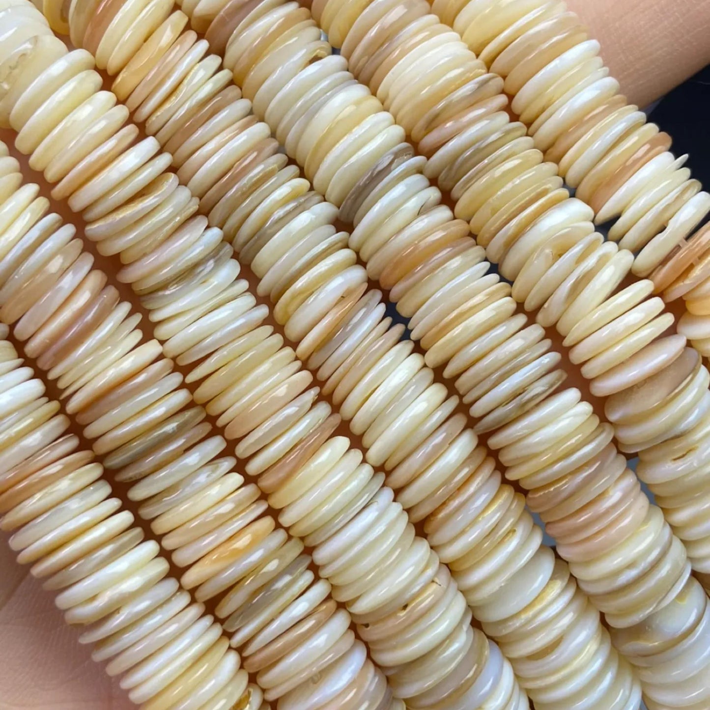 Natural Ultra-Thin Shell Spacer Beads 10×1 mm · 38 cm Strand Pre-Drilled | DIY Jewelry Making, Minimalist Home Décor, Energy Healing & Gift Idea