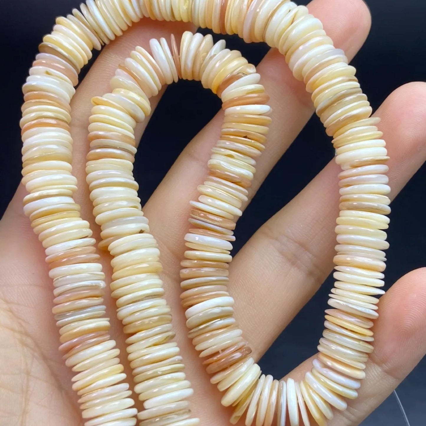 Natural Ultra-Thin Shell Spacer Beads 10×1 mm · 38 cm Strand Pre-Drilled | DIY Jewelry Making, Minimalist Home Décor, Energy Healing & Gift Idea