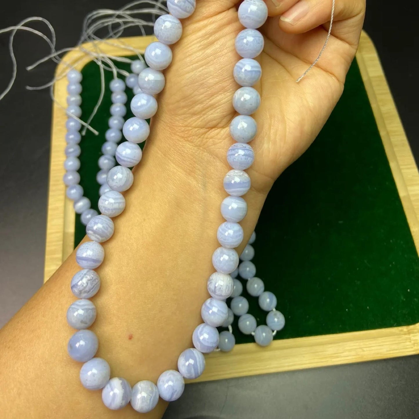Natural Blue Lace Agate Beads · 6mm Round · 39cm Strand Pre-Drilled | Old Mine Gemstone for DIY Jewelry, Energy Healing & Home Décor