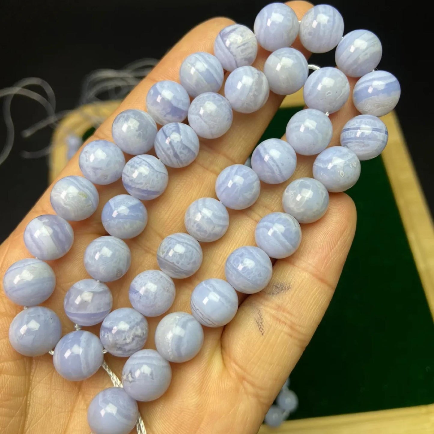 Natural Blue Lace Agate Beads · 6mm Round · 39cm Strand Pre-Drilled | Old Mine Gemstone for DIY Jewelry, Energy Healing & Home Décor