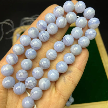 Natural Blue Lace Agate Beads · 6mm Round · 39cm Strand Pre-Drilled | Old Mine Gemstone for DIY Jewelry, Energy Healing & Home Décor