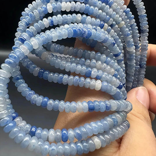 Transparent Blue-Banded Agate Spacer Beads 4×2mm | 38cm Strand Pre-Drilled | DIY Jewelry Making, Meditation & Home Décor