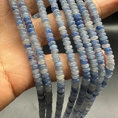 Transparente blau gebänderte Achat-Abstandshalterperlen 4×2mm | 38cm Strang vorgebohrt | DIY-Schmuckherstellung, Meditation &amp; Wohndekor