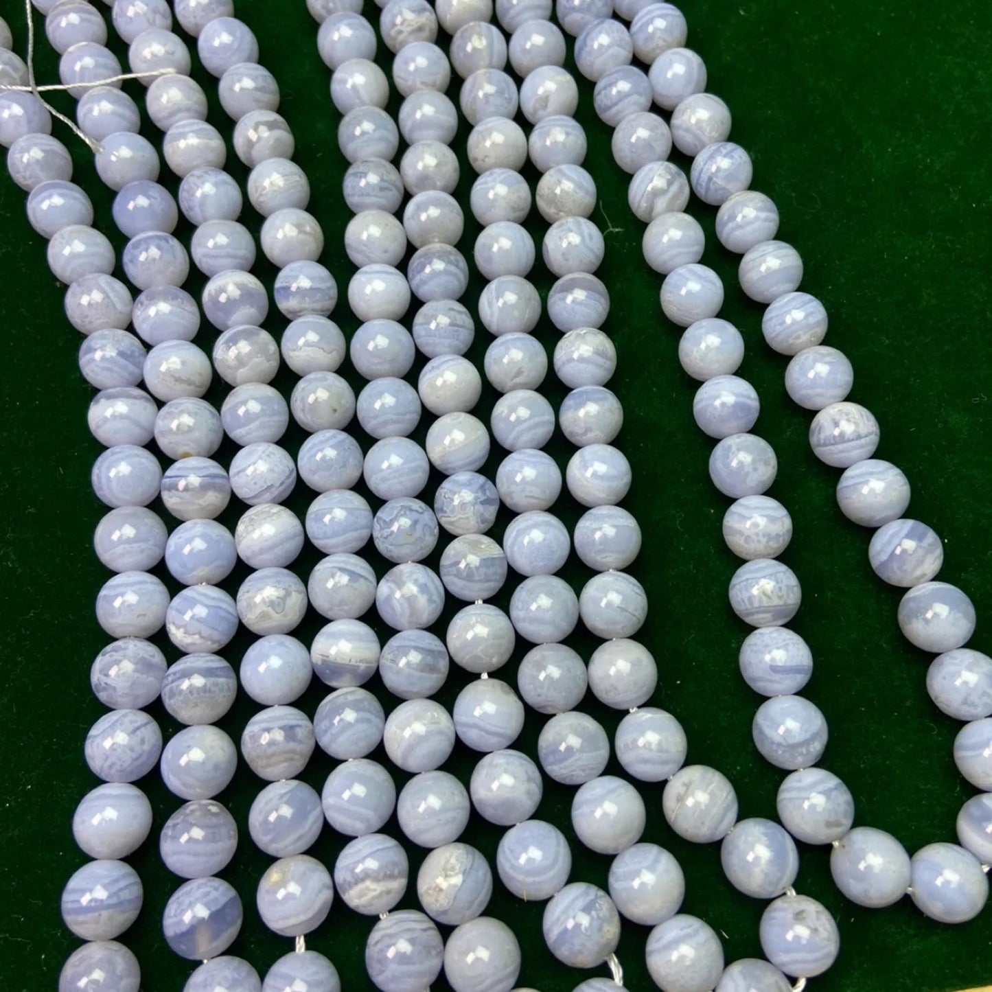Natural Blue Lace Agate Beads · 6mm Round · 39cm Strand Pre-Drilled | Old Mine Gemstone for DIY Jewelry, Energy Healing & Home Décor