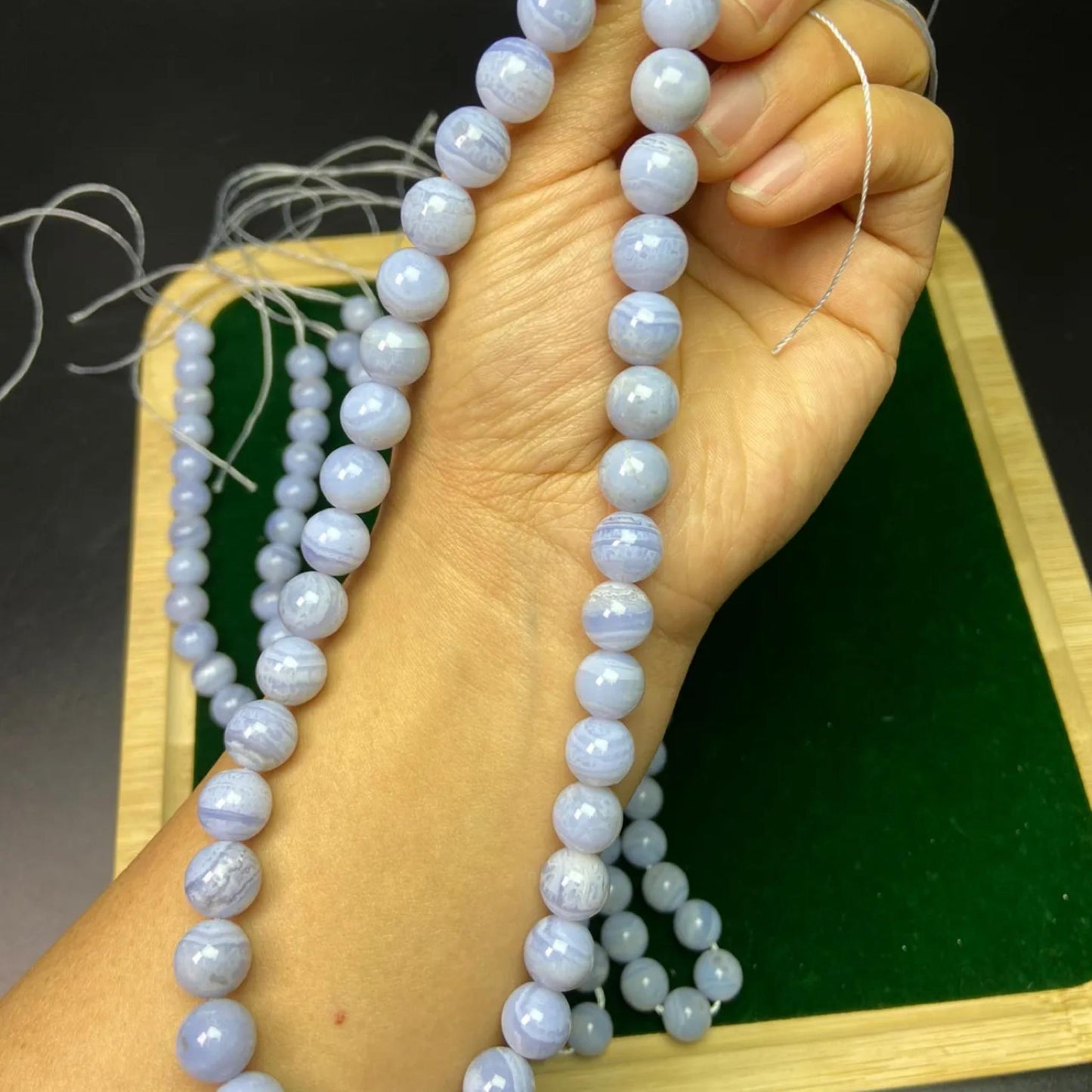Natural Blue Lace Agate Beads · 6mm Round · 39cm Strand Pre-Drilled | Old Mine Gemstone for DIY Jewelry, Energy Healing & Home Décor