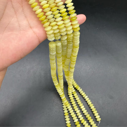 Natural Lemon Jade Disc Beads 8.5×3.9mm · 38cm Strand Pre-Drilled | Citrine-Yellow Glow for DIY Jewelry, Energy Boost & Home Décor