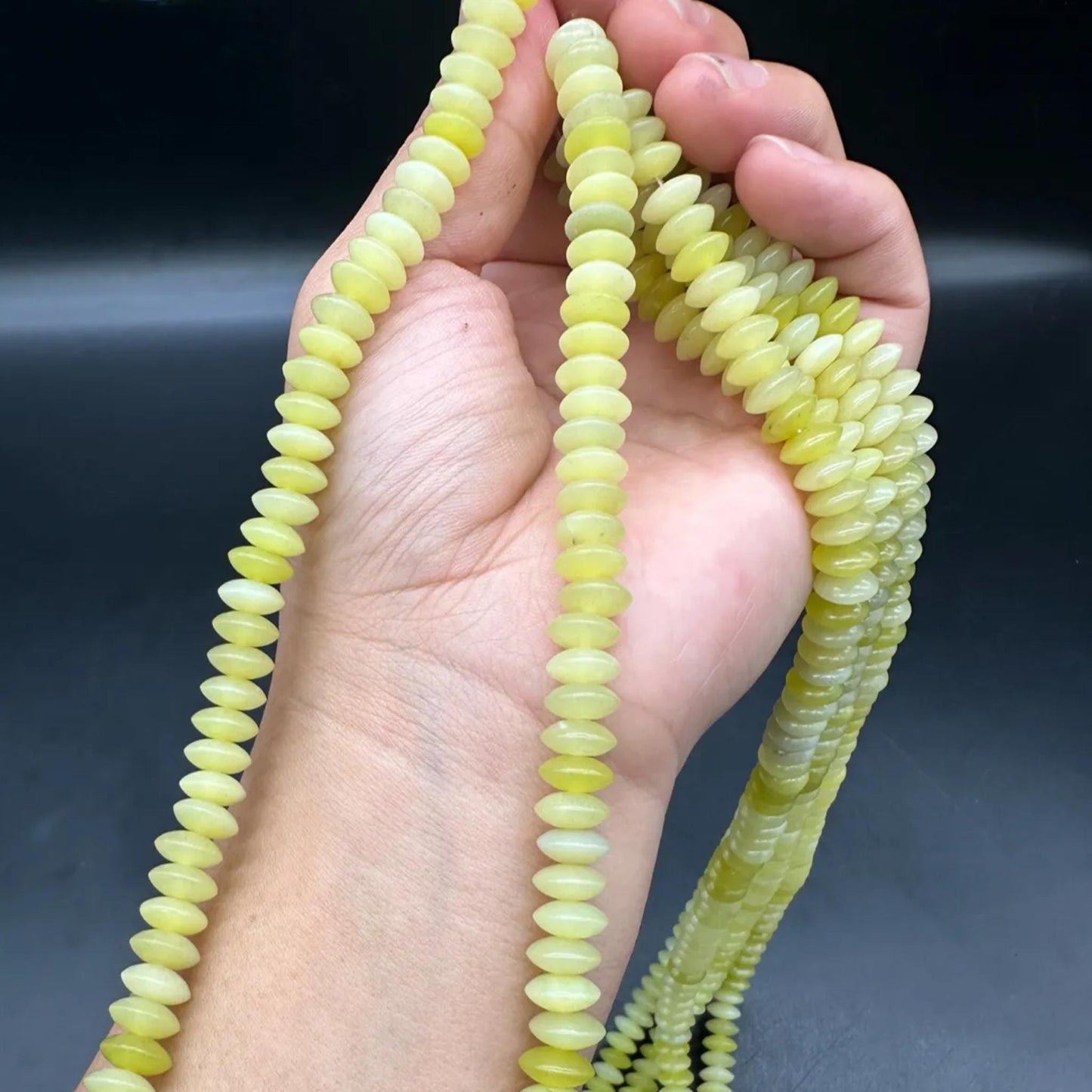 Natural Lemon Jade Disc Beads 8.5×3.9mm · 38cm Strand Pre-Drilled | Citrine-Yellow Glow for DIY Jewelry, Energy Boost & Home Décor
