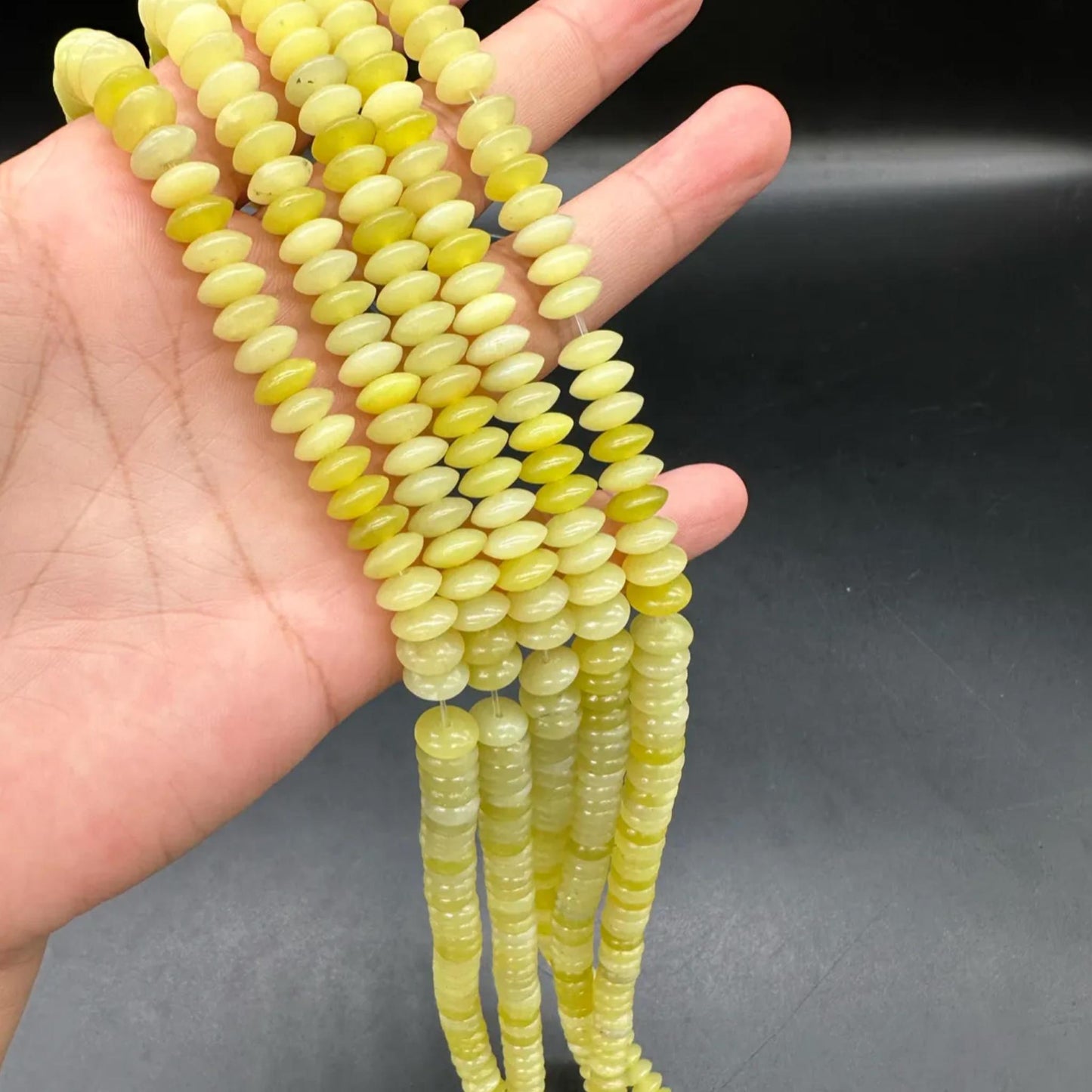 Natural Lemon Jade Disc Beads 8.5×3.9mm · 38cm Strand Pre-Drilled | Citrine-Yellow Glow for DIY Jewelry, Energy Boost & Home Décor