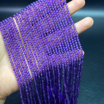 Natural Amethyst Round Beads 3 mm · 38 cm Pre-Drilled Strand | Lavender Violet · Energy Balance · DIY Bracelet & Necklace Making Supplies