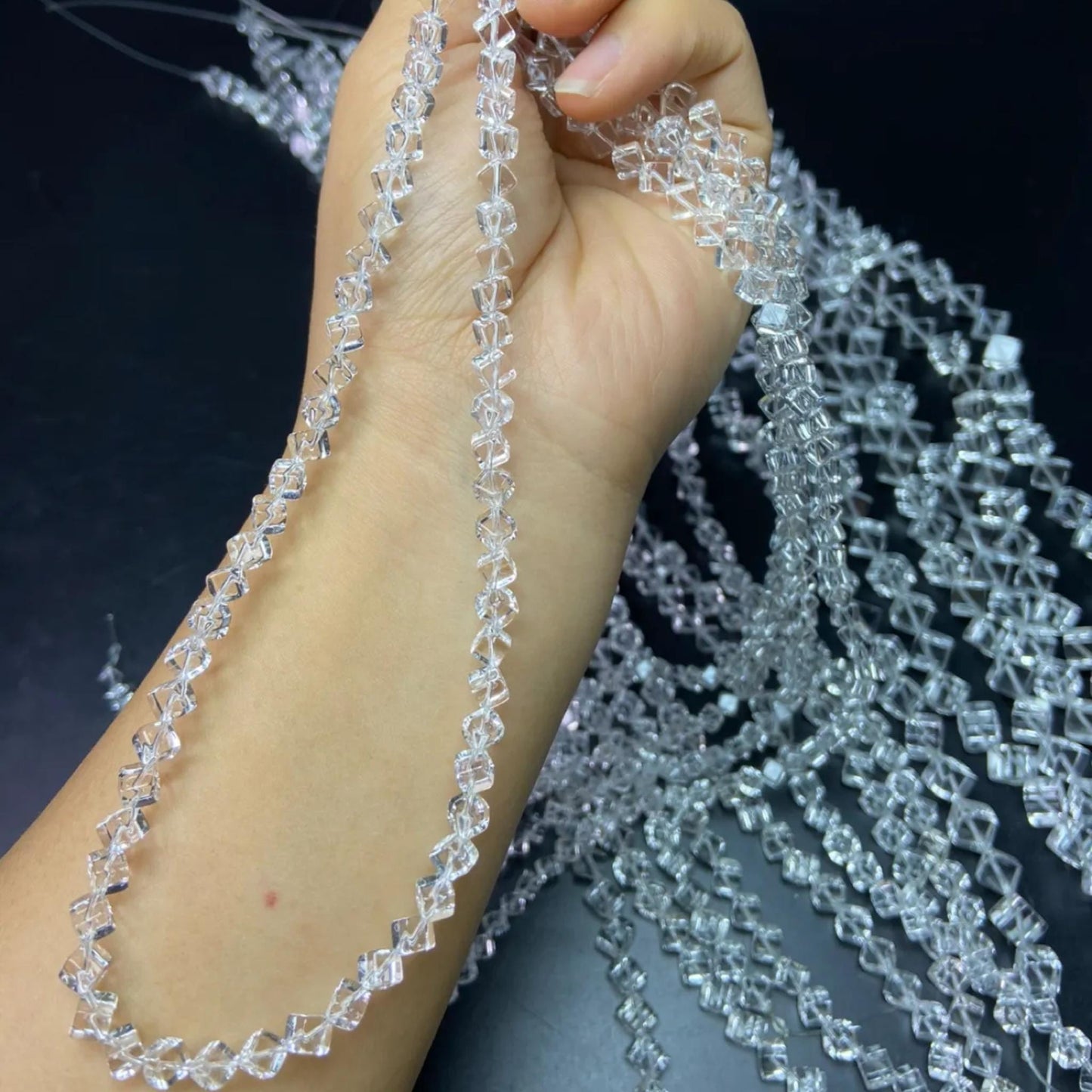 Natural Brazilian White Quartz Cube Beads · 6mm Diagonal Drilled | DIY Bracelet & Necklace Supplies | Boho Chakra Jewelry Making | Mindfulness Energy Crystal