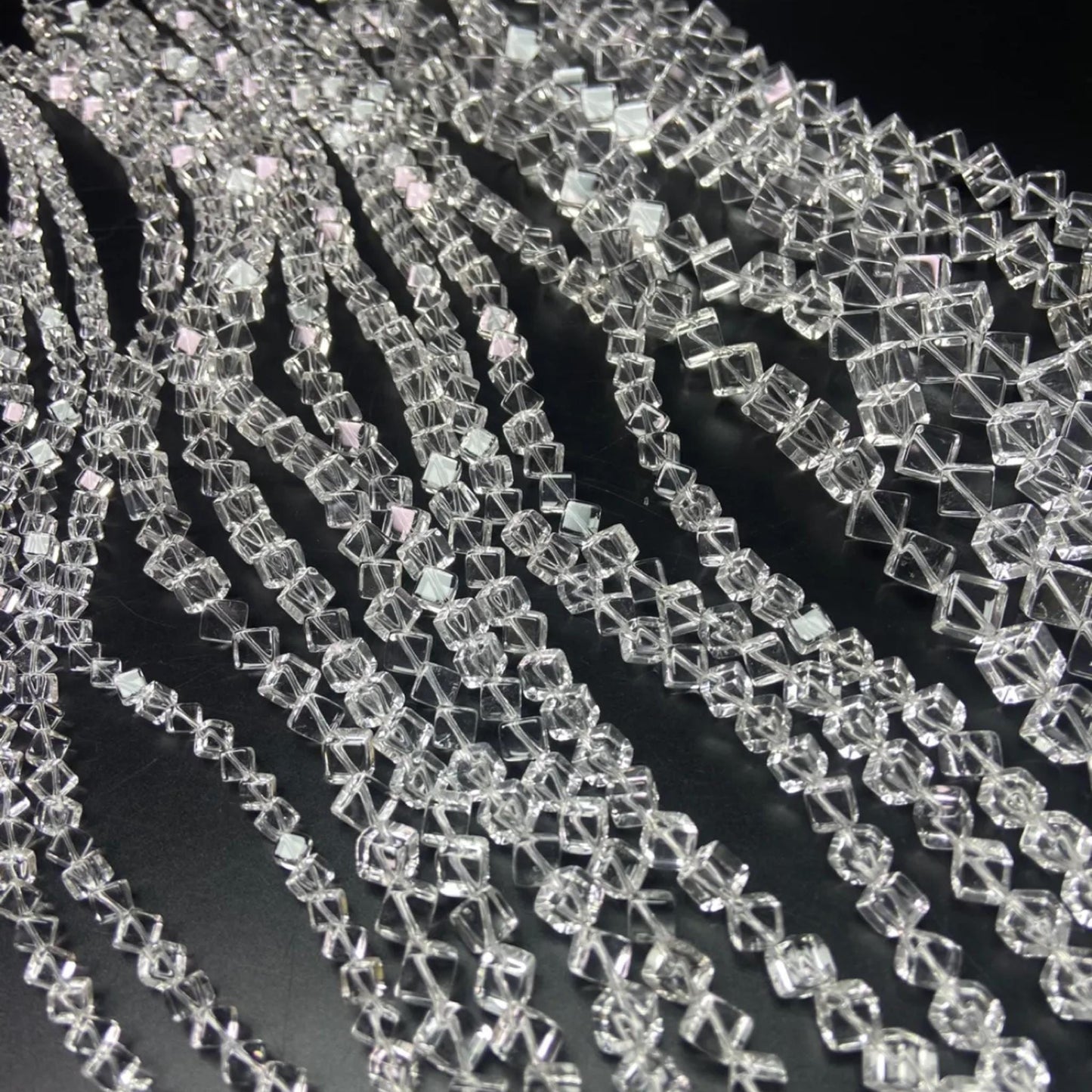 Natural Brazilian White Quartz Cube Beads · 6mm Diagonal Drilled | DIY Bracelet & Necklace Supplies | Boho Chakra Jewelry Making | Mindfulness Energy Crystal