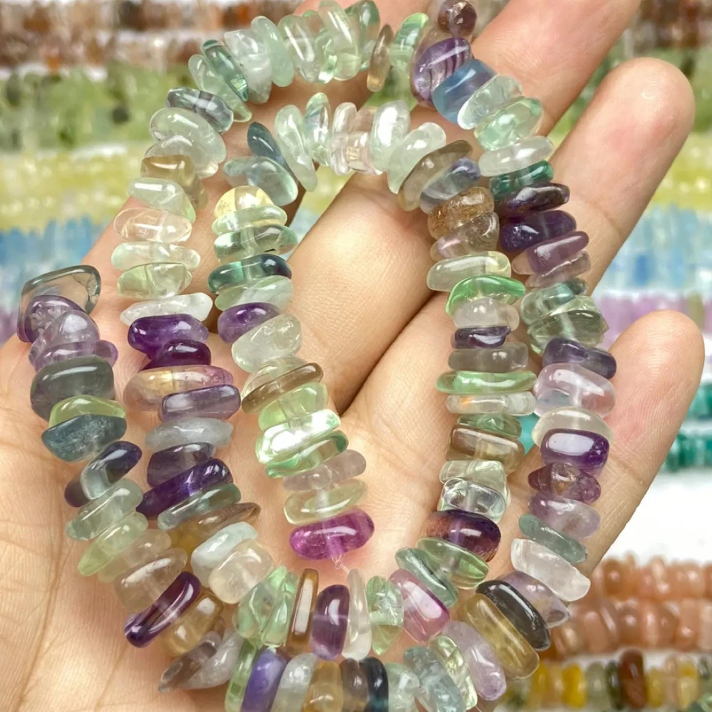 Natural Mixed Gemstone Chip Beads · 38cm Strand | Irregular Crystal Chips for DIY Bracelet & Necklace | Chakra Meditation Energy Beads | Boho Gift Idea