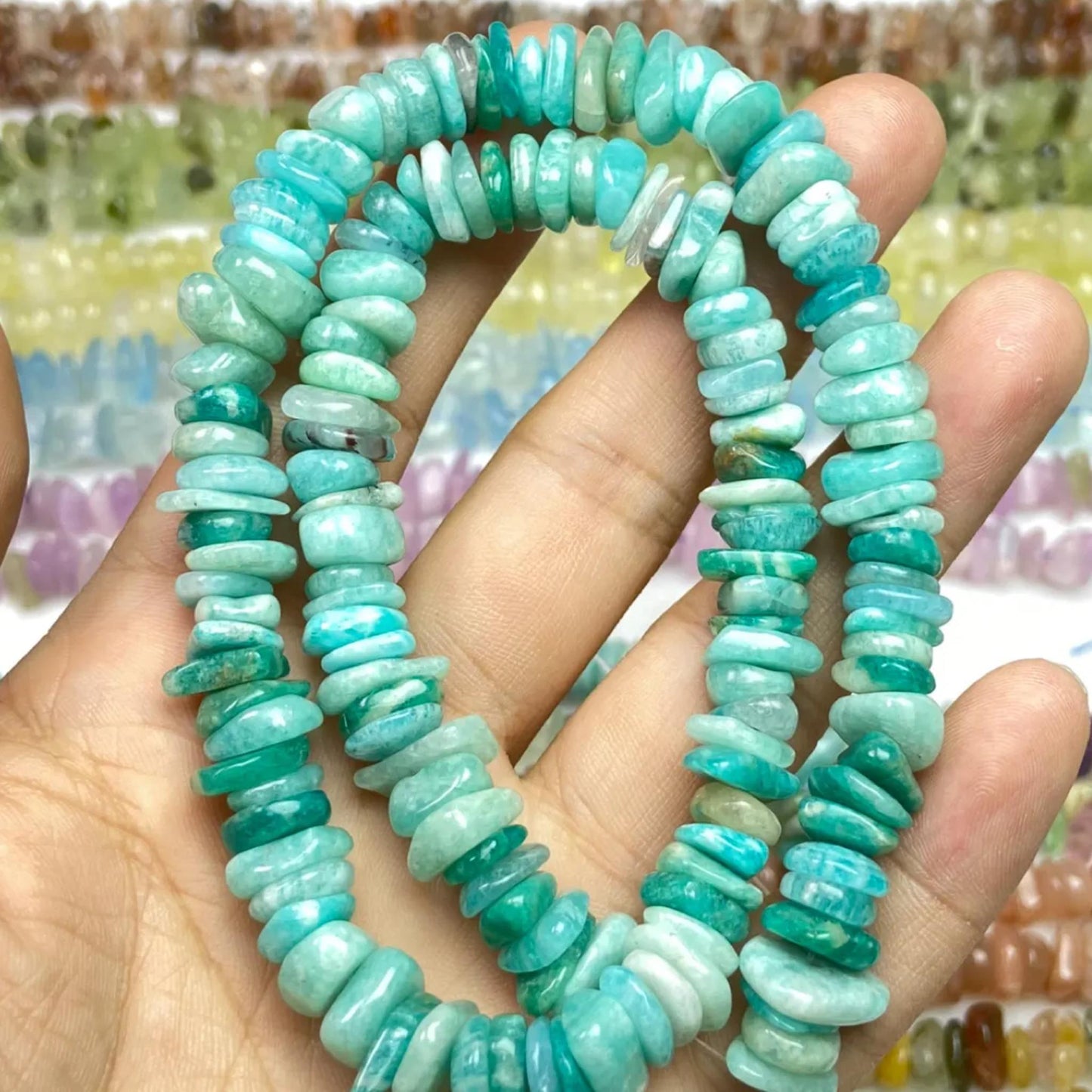 Natural Mixed Gemstone Chip Beads · 38cm Strand | Irregular Crystal Chips for DIY Bracelet & Necklace | Chakra Meditation Energy Beads | Boho Gift Idea