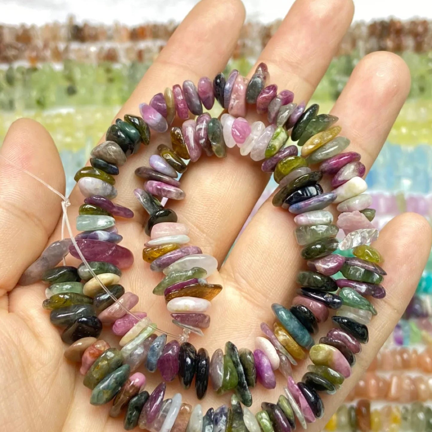 Natural Mixed Gemstone Chip Beads · 38cm Strand | Irregular Crystal Chips for DIY Bracelet & Necklace | Chakra Meditation Energy Beads | Boho Gift Idea