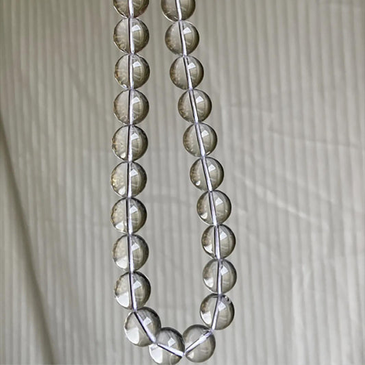 Natural Brazilian Old Mine White Quartz Round Beads 14 mm · 38 cm Strand | Micro-Cotton Inclusions | DIY Bracelet, Necklace & Meditation Chakra Beads