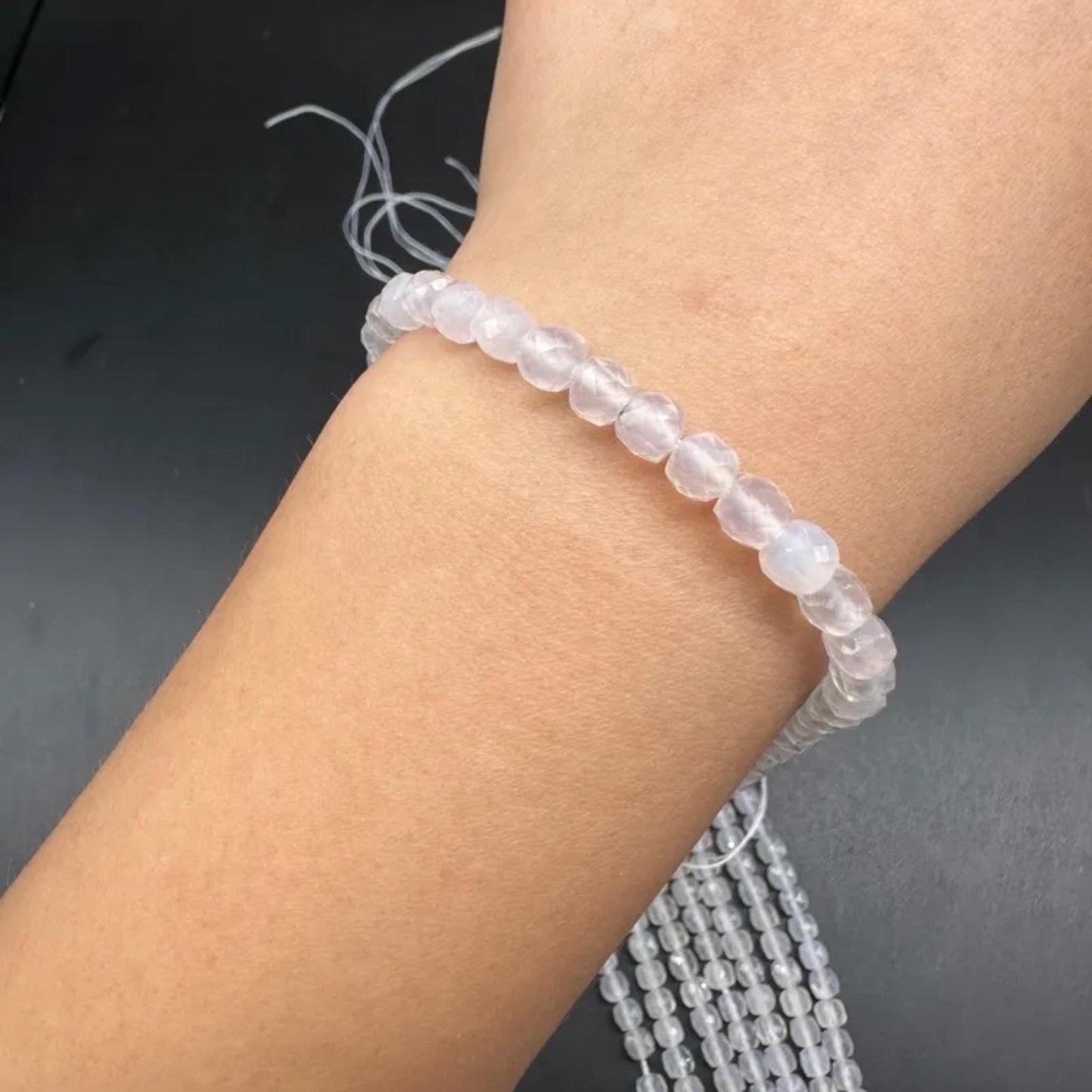 Natural Frosted White Agate Cube Beads 5.5 mm · 38 cm Strand (~60 pcs) | Milky Crystal Elegance for DIY Bracelet, Necklace & Home Décor