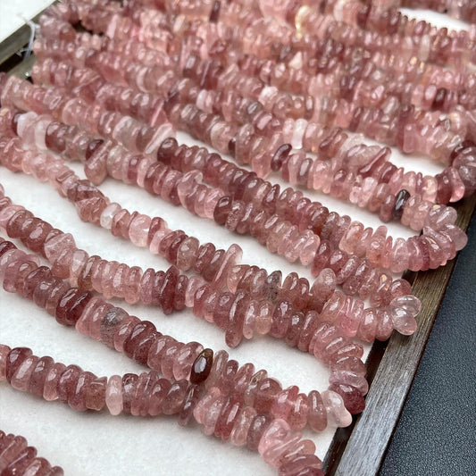 Fresh & Sweet Natural Strawberry Quartz Crystal Chip Beads 10mm | 38cm Strand | DIY Bracelets, Necklaces, Earrings & Home Décor