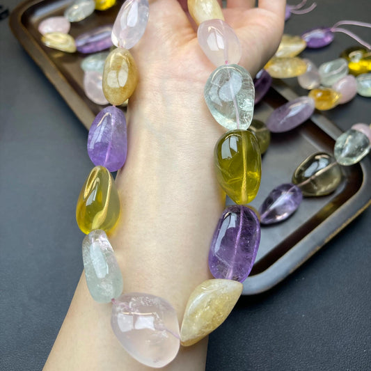 Colorful Natural Multi-Crystal Nugget Beads 15–25 mm · Raw Gemstone Chips · High Transparency · DIY Bracelets, Necklaces & Earrings