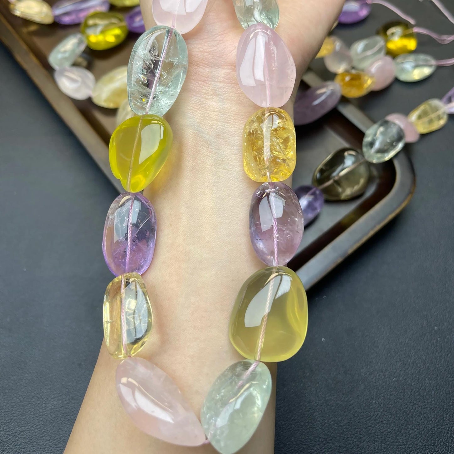 Colorful Natural Multi-Crystal Nugget Beads 15–25 mm · Raw Gemstone Chips · High Transparency · DIY Bracelets, Necklaces & Earrings