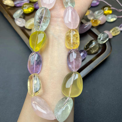 Colorful Natural Multi-Crystal Nugget Beads 15–25 mm · Raw Gemstone Chips · High Transparency · DIY Bracelets, Necklaces & Earrings