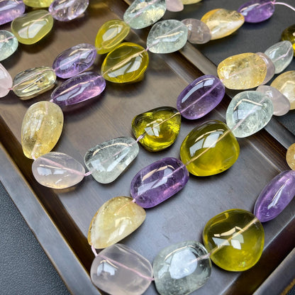 Colorful Natural Multi-Crystal Nugget Beads 15–25 mm · Raw Gemstone Chips · High Transparency · DIY Bracelets, Necklaces & Earrings