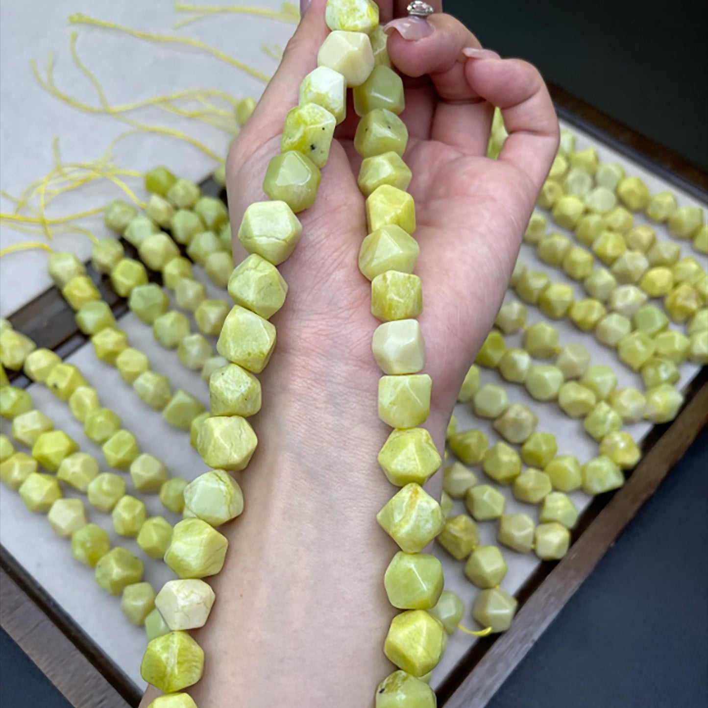 Fresh Lemon Jade Octagon Faceted Beads 10mm · Hand-Polished High Transparency | Natural Yellow Gemstone Strand for DIY Bracelets, Necklaces & Earrings