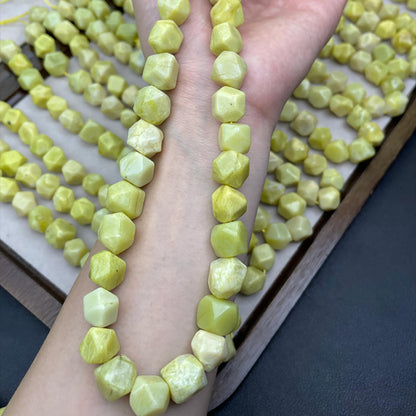 Fresh Lemon Jade Octagon Faceted Beads 10mm · Hand-Polished High Transparency | Natural Yellow Gemstone Strand for DIY Bracelets, Necklaces & Earrings