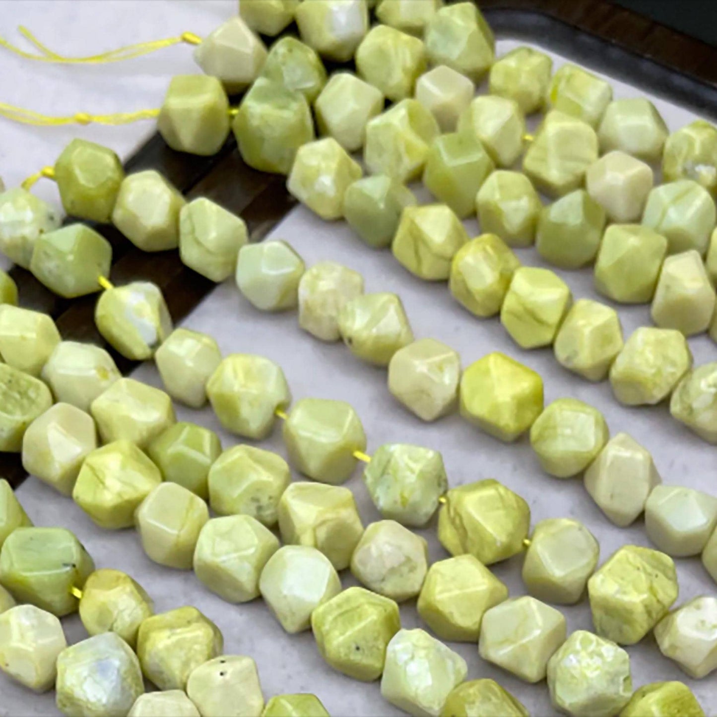 Fresh Lemon Jade Octagon Faceted Beads 10mm · Hand-Polished High Transparency | Natural Yellow Gemstone Strand for DIY Bracelets, Necklaces & Earrings