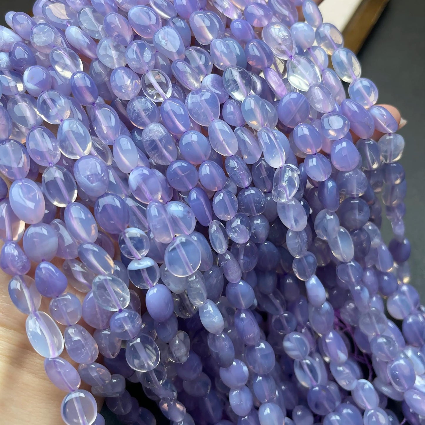 Natürliche Violette Quarz‑Nugget‑Perlen 8 mm | Romantische Nebelviolette Chips, Halbtransparente Handpolitur für DIY Armbänder, Halsketten