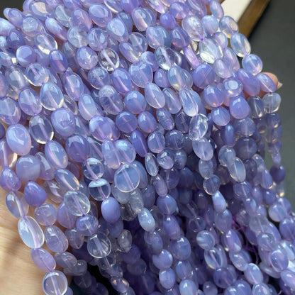 Natürliche Violette Quarz‑Nugget‑Perlen 8 mm | Romantische Nebelviolette Chips, Halbtransparente Handpolitur für DIY Armbänder, Halsketten