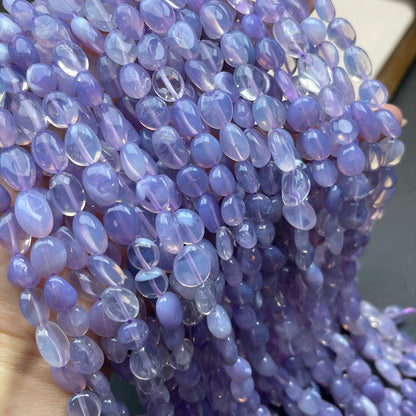 Natürliche Violette Quarz‑Nugget‑Perlen 8 mm | Romantische Nebelviolette Chips, Halbtransparente Handpolitur für DIY Armbänder, Halsketten