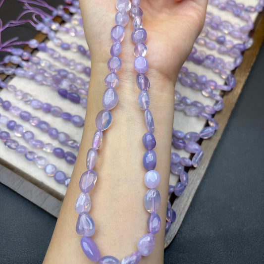 Natürliche Violette Quarz‑Nugget‑Perlen 8 mm | Romantische Nebelviolette Chips, Halbtransparente Handpolitur für DIY Armbänder, Halsketten