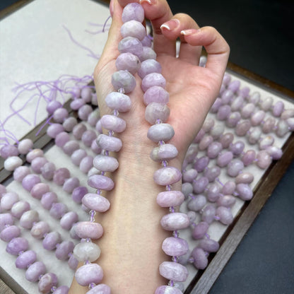 Old Mine Kunzite Chips 15×8mm | Faceted Abacus Cut · Semi-Transparent Pink Violet Beads · DIY Jewelry Making for Bracelets & Necklaces