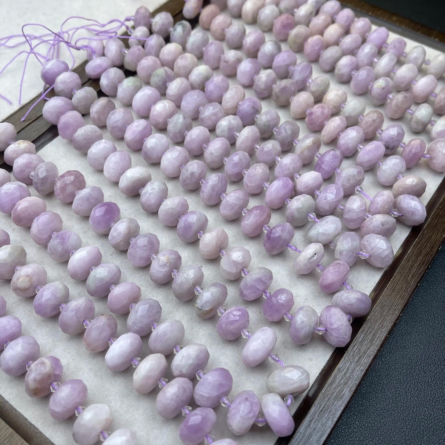 Old Mine Kunzite Chips 15×8mm | Faceted Abacus Cut · Semi-Transparent Pink Violet Beads · DIY Jewelry Making for Bracelets & Necklaces