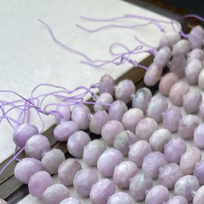 Old Mine Kunzite Chips 15×8mm | Faceted Abacus Cut · Semi-Transparent Pink Violet Beads · DIY Jewelry Making for Bracelets & Necklaces