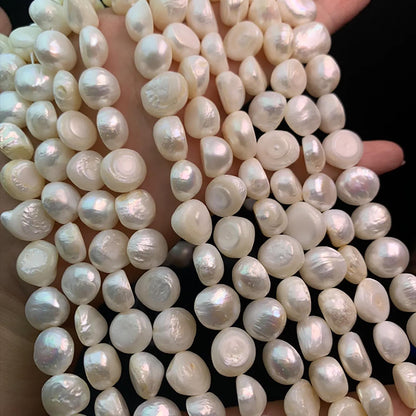 Natural Freshwater Baroque Button Pearls 13 mm · 30 pcs Strand · Medium Hole · High Luster · DIY Bracelet, Necklace & Earring Supplies
