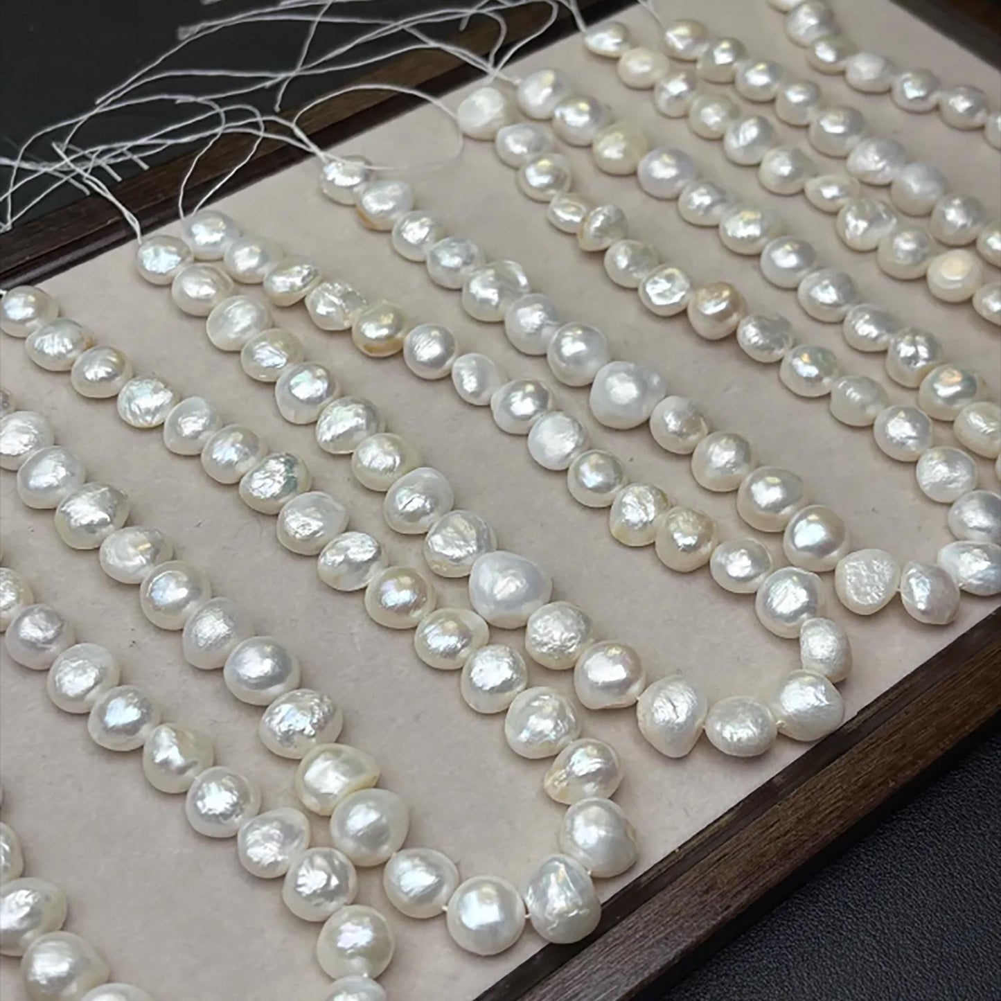 Natural Freshwater Baroque Button Pearls 13 mm · 30 pcs Strand · Medium Hole · High Luster · DIY Bracelet, Necklace & Earring Supplies