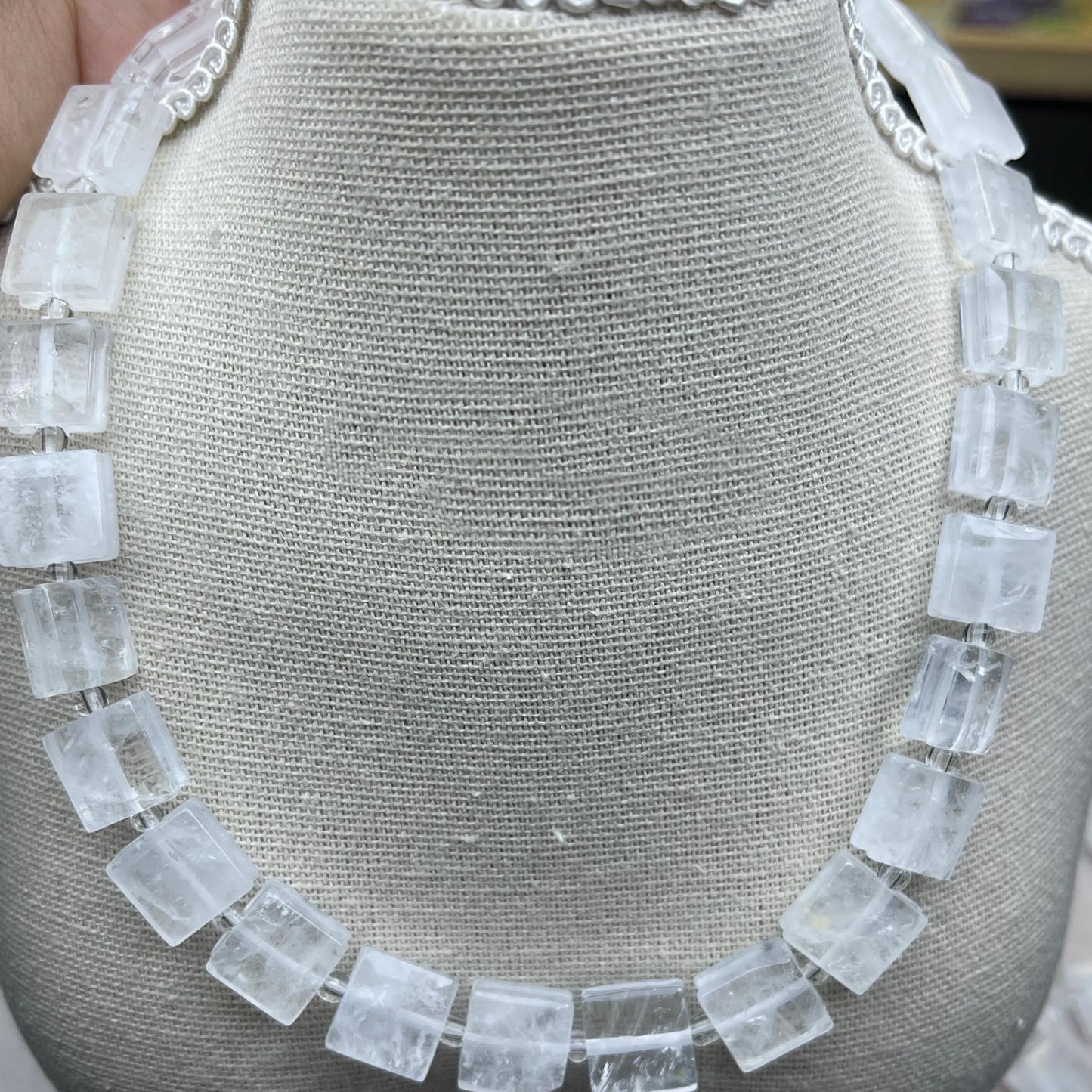 Natural White Quartz Double-Layer Square Chip Beads 10×5mm · Medium Hole · Faceted Shine | DIY Bracelets, Necklaces & Earrings