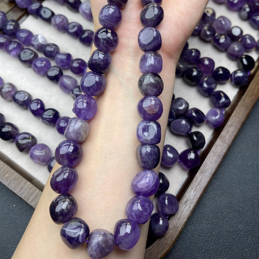 Natural Uruguay Amethyst Irregular Chip Beads 13mm · 38cm Strand | Medium Hole · Transparent Purple Glow · DIY Beads for Bracelets, Necklaces & Earrings