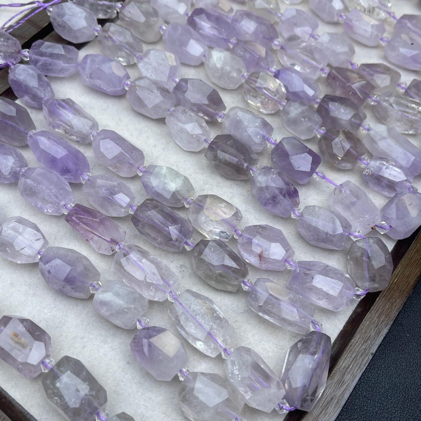 Natural Lavender Amethyst Irregular Faceted Chip Beads 12–16mm · 38cm Strand · Medium Hole · Sparkling Faceted Shine · DIY Bracelet Necklace Earring Jewelry