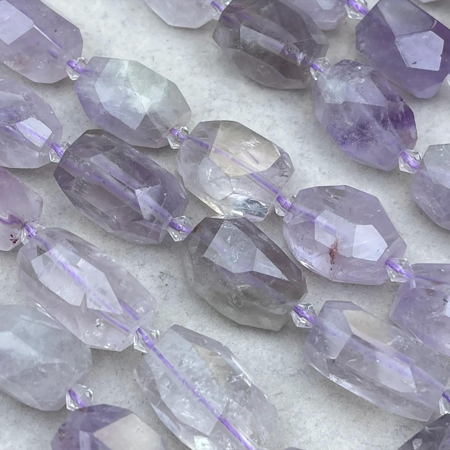 Natural Lavender Amethyst Irregular Faceted Chip Beads 12–16mm · 38cm Strand · Medium Hole · Sparkling Faceted Shine · DIY Bracelet Necklace Earring Jewelry