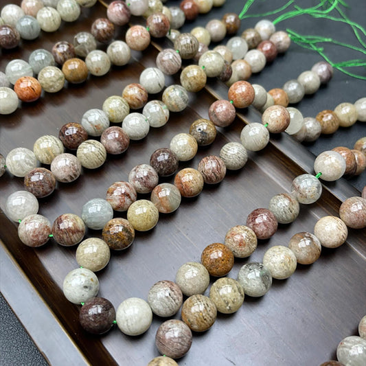 Natürlicher Phantomquarz (Gartenquarz) Runde Perlen 12mm | Geschichtete Einschlüsse · Halbdurchscheinend · DIY-Schmuckherstellung für Armbänder, Halsketten &amp; Ohrringe