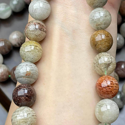 Natural Phantom Quartz (Garden Quartz) Round Beads 12mm | Layered Inclusions · Semi-Translucent · DIY Jewelry Making for Bracelets, Necklaces & Earrings